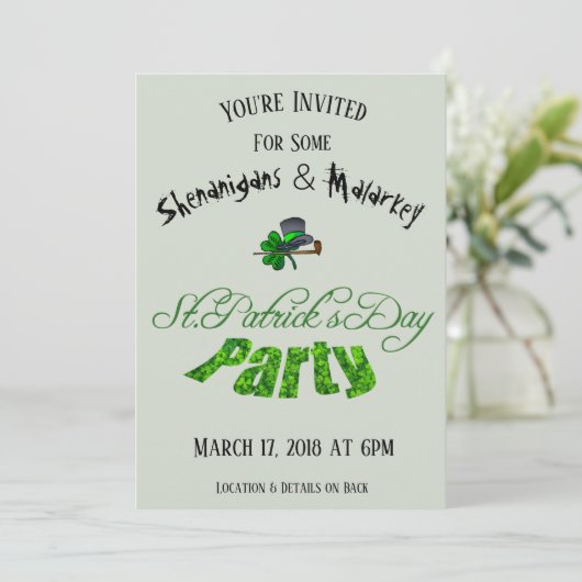 St. Patrick's Day Party Irish Green Funny Kaart (Staand voorkant)