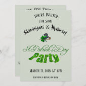 St. Patrick's Day Party Irish Green Funny Kaart (Voorkant / Achterkant)