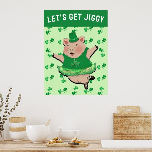 St. Patrick's Day Party Irish Jig Poster (Keuken)