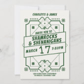 St Patricks Day Party Irish Shamrocks Shenanigans Kaart (Voorkant)