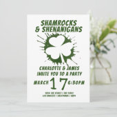 St Patricks Day Party Irish Shamrocks Shenanigans Kaart (Staand voorkant)