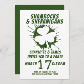 St Patricks Day Party Irish Shamrocks Shenanigans Kaart (Voorkant / Achterkant)