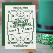 St Patricks Day Party Irish Shamrocks Shenanigans Kaart