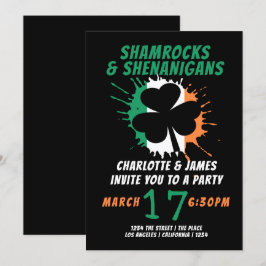 St Patricks Day Party Irish Shamrocks Shenanigans Kaart