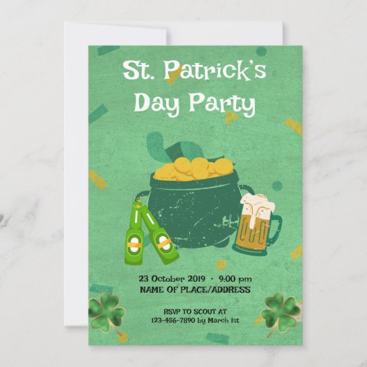 St. Patrick's Day Party Kaart (Voorkant)