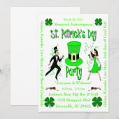 St. Patrick's Day Party Kaart (Voorkant / Achterkant)