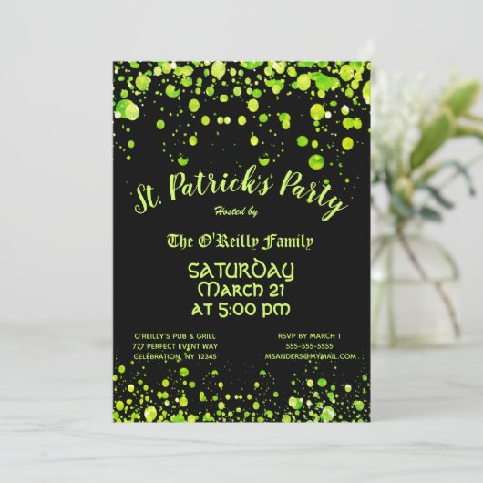 St Patrick's Day Party Kaart (Staand voorkant)