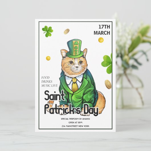 St Patrick's Day Party Kaart (Staand voorkant)