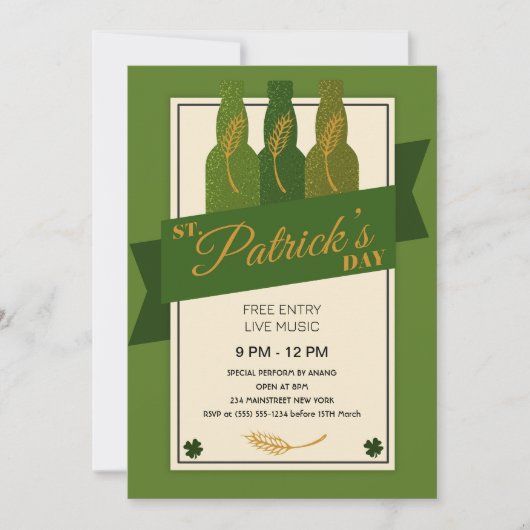 St Patrick's Day Party Kaart (Voorkant)