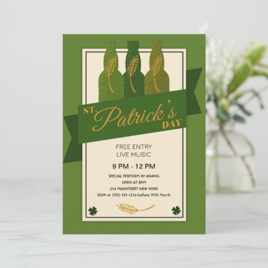 St Patrick's Day Party Kaart (Staand voorkant)