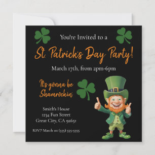 St Patrick's Day Party-Leprechaun Kaart