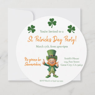 St Patrick's Day Party-Leprechaun Kaart