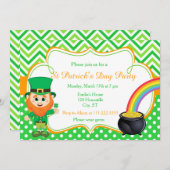 St Patrick's Day Party Leprechaun Kaart (Voorkant / Achterkant)