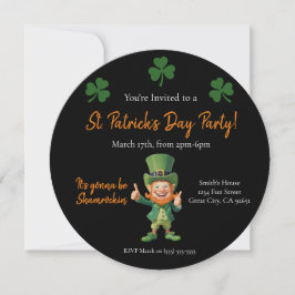 St Patrick's Day Party-Leprechaun- Kaart