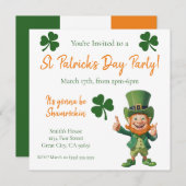 St Patrick's Day Party-Leprechaun Kaart (Voorkant / Achterkant)