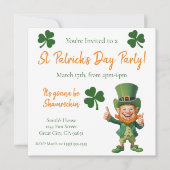 St Patrick's Day Party-Leprechaun Kaart (Voorkant)