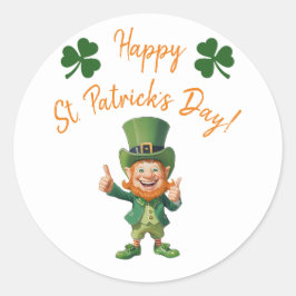 St Patrick's Day Party-Leprechaun Ronde Sticker
