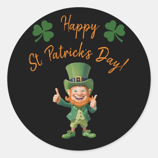 St Patrick's Day Party-Leprechaun Ronde Sticker (Voorkant)