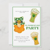 St Patrick's Day Party Leprechaun Shamrock Beers Kaart (Voorkant)
