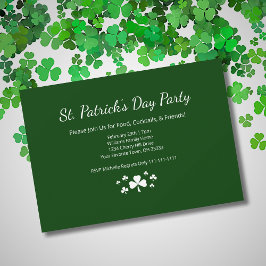 St. Patrick's Day Party Lucky Shamrocks Green Kaart