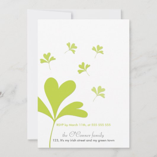 St Patricks Day Party Lucky Shamrocks Green Photo Kaart (Achterkant)