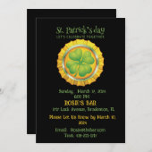 St. Patrick's Day Party met Shamrock uitnodiging (Voorkant / Achterkant)