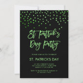 St Patricks Day Party | Modern Green en Black Kaart (Voorkant)