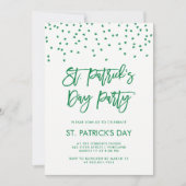 St Patricks Day Party | Modern groen en wit Kaart (Voorkant)