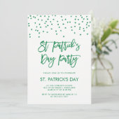 St Patricks Day Party | Modern groen en wit Kaart (Staand voorkant)