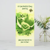 ST.PATRICK'S DAY PARTY MOON LADY MET SHAMROCKS KAART (Staand voorkant)