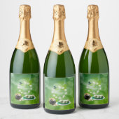 St Patrick's Day Party Mousserende wijn Label Sparkling Wijnetiket (Flessen)