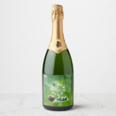St Patrick's Day Party Mousserende wijn Label Sparkling Wijnetiket (Voorkant)