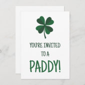 St. Patrick's Day Party Paddy Invitation (Voorkant / Achterkant)