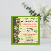 St. Patrick's Day Party Pet Invitation Kaart (Staand voorkant)