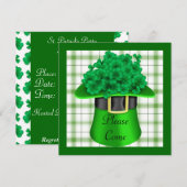 St. Patricks Day Party Shamarock Invitations Kaart (Voorkant / Achterkant)
