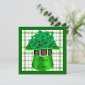St. Patricks Day Party Shamarock Invitations Kaart (Staand voorkant)