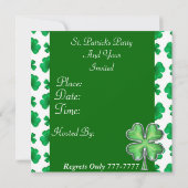 St. Patricks Day Party Shamarock Invitations Kaart (Achterkant)