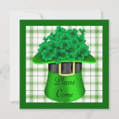 St. Patricks Day Party Shamarock Invitations Kaart (Voorkant)