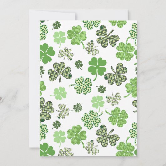 St. Patricks Day Party Shamrock Green Beer Kaart (Achterkant)