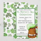 St. Patricks Day Party Shamrock Green Beer Kaart (Voorkant / Achterkant)