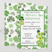 St. Patricks Day Party Shamrock Green Owl Kaart (Voorkant / Achterkant)