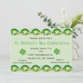 St. Patricks Day Party Shamrock Rainbow Clover Kaart (Staand voorkant)