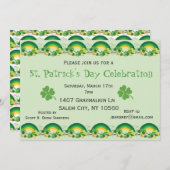 St. Patricks Day Party Shamrock Rainbow Clover Kaart (Voorkant / Achterkant)