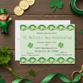 St. Patricks Day Party Shamrock Rainbow Clover Kaart
