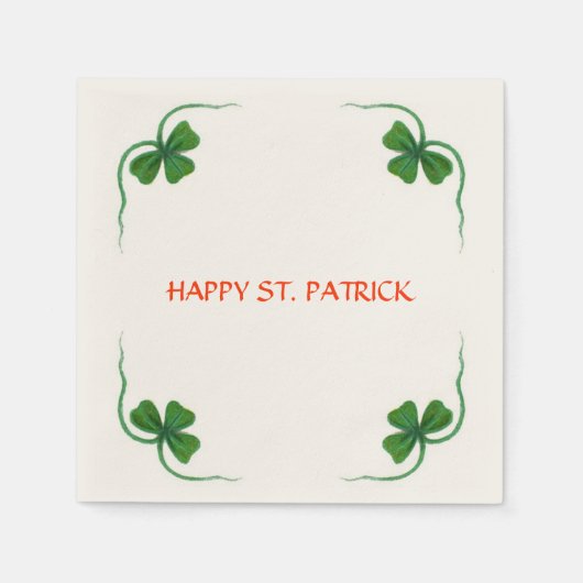ST PATRICK'S DAY PARTY shamrock white Servetten (Voorkant)
