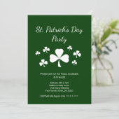 St. Patrick's Day Party Shamrocks Irish Green Kaart (Staand voorkant)