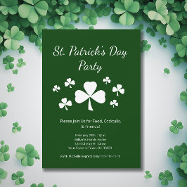 St. Patrick's Day Party Shamrocks Irish Green Kaart