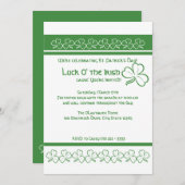 St. Patrick's Day Party Shamrocks Kaart (Voorkant / Achterkant)