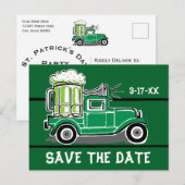 St Patrick's Day Party  Truck Save the Date Aankondigingskaart (Voorkant / Achterkant)