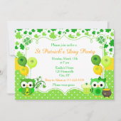 St Patrick's Day Party Uilen Kaart (Voorkant)